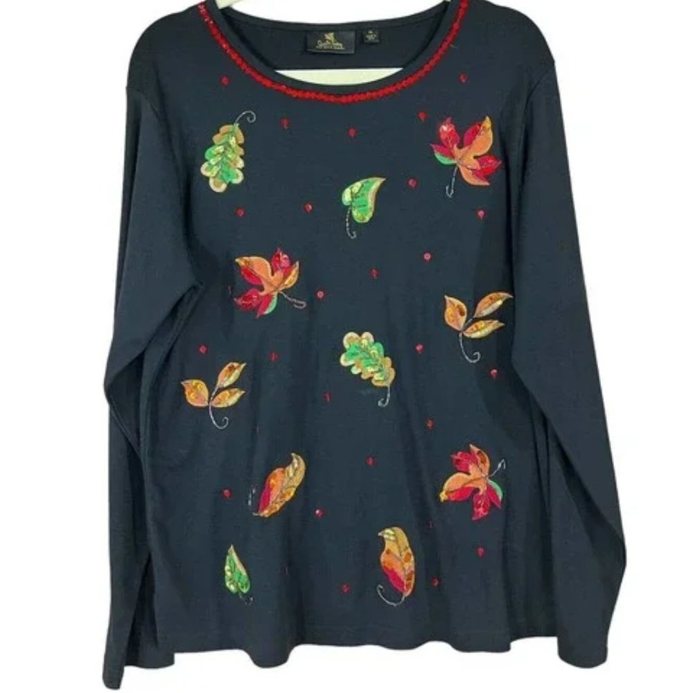 Quacker Factory Sequin Leaf Accents
